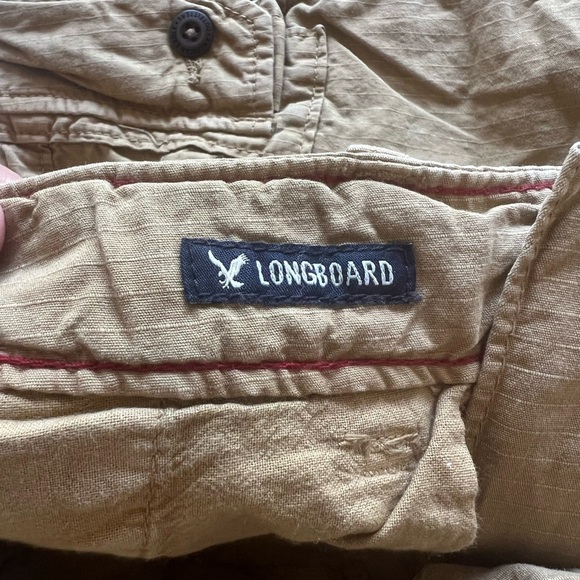 American Eagle Mens 30x10 Tan Khaki Ripstop Cargo Longboard Shorts (B5) - Picture 7 of 9